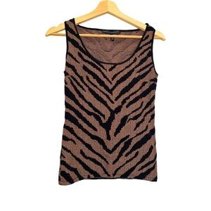 White House Black Market | Brown/Black Tiger Print Knit Tank Sz XS